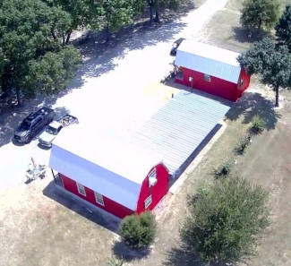 Overhead view of the cabins